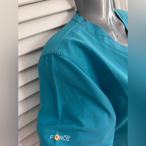 Carhartt NWT Force Cross Flex Modern Fit V-Neck scrub top XS Aqua - Picture 3 of 6